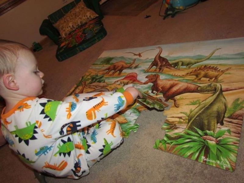 Bowen finishing his puzzle