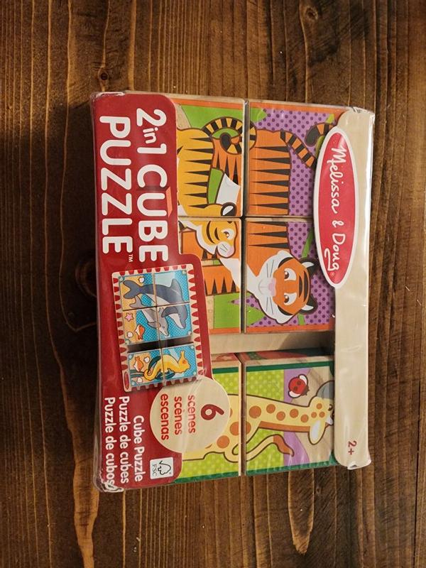 Melissa & Doug 2-In-1 Wooden Cube Puzzle - 51067 | Blain's Farm