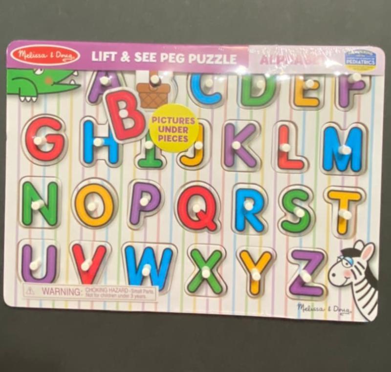 Melissa Doug Colorful See Inside Alphabet Peg Puzzle School Specialty