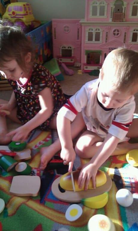 Sierra & Adrien playing chef.