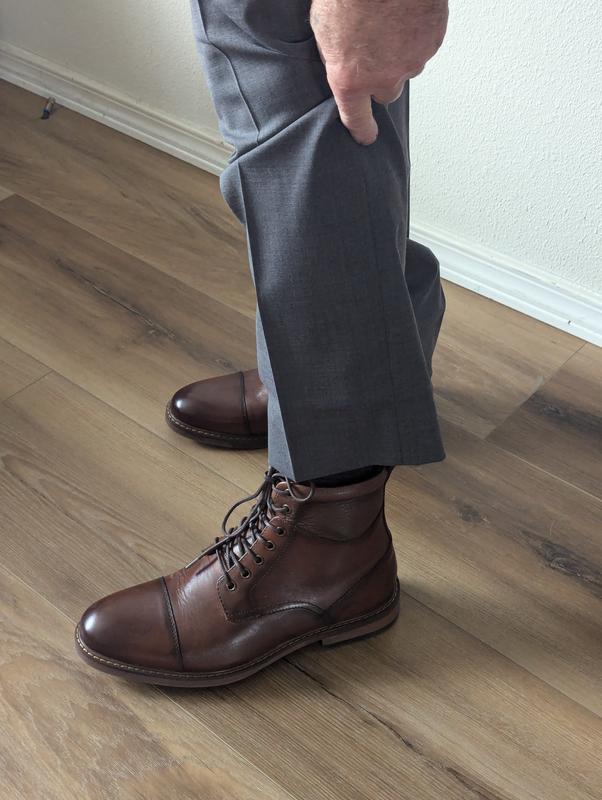 Moretti Black Label Mens Alan Cap Toe Boots Size 13D Cognac Brown Side Zipper Moretti black label brown - Gem main image 3