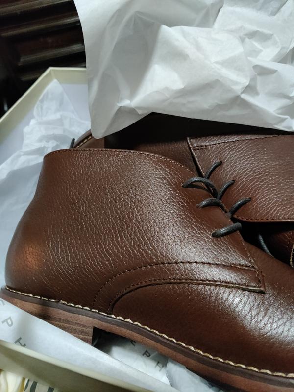 Joseph Abboud Pebbled Leather Chukka Boots, Black | Boots  display picture 3