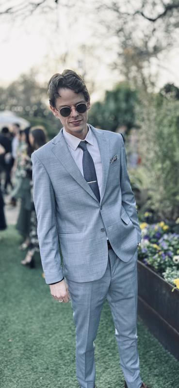 JOE Joseph Abboud Slim Fit Wool Blend Sharkskin 3-Piece Suit, Lt