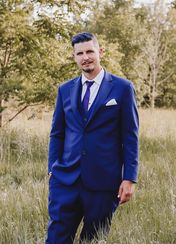 Blue Notch Lapel Suit| Black by Vera Wang | Suit Rental