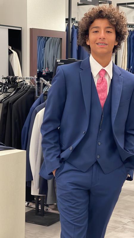 Men's wearhouse calvin klein blue suit online