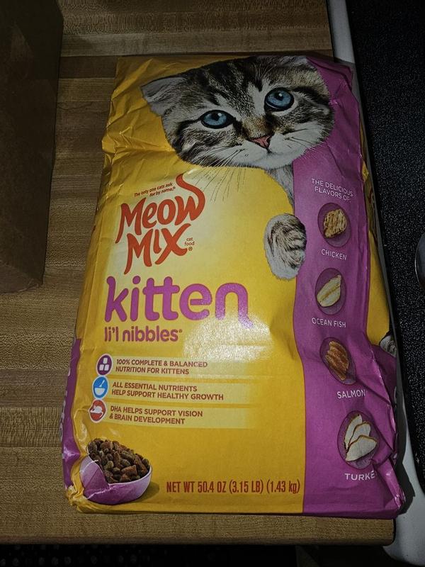 Meow Mix Kitten Li'l Nibbles Dry Food for Healthy Growth & Development