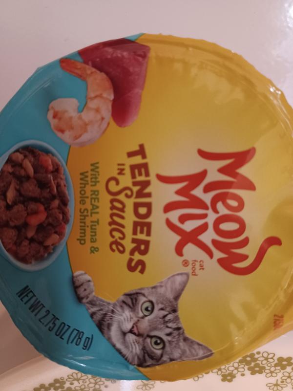 Meow Mix Cat Food, Tenders in Sauce, with Real Tuna & Whole Shrimp