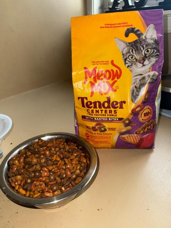 Meow Mix Tender Centers with Basted Bites Chicken and Tuna Recipe Dry ...