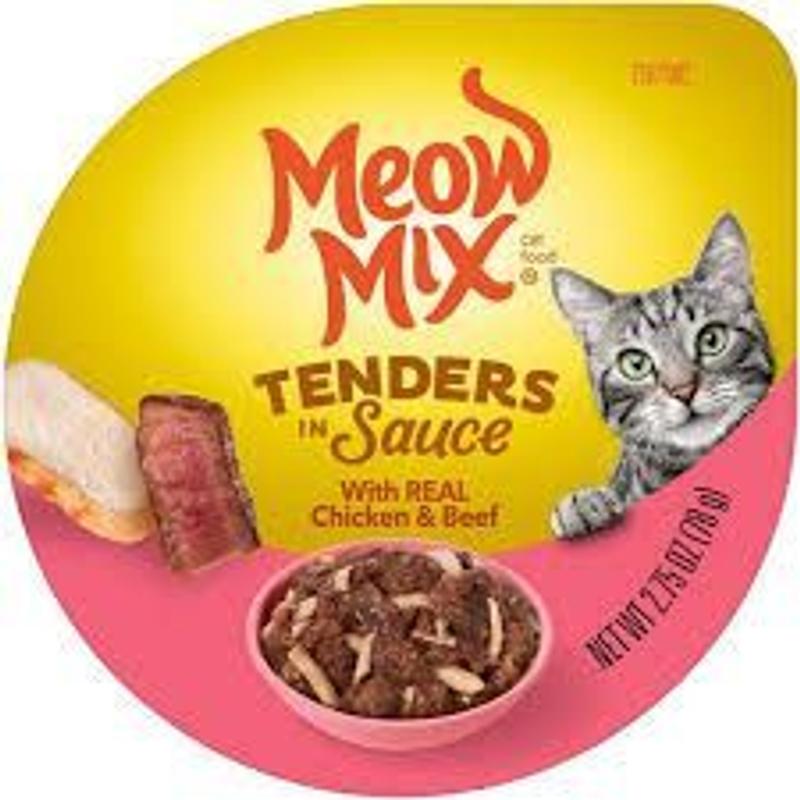 Meow Mix Tender Favorites Real Chicken and Beef in Gravy Cat Food