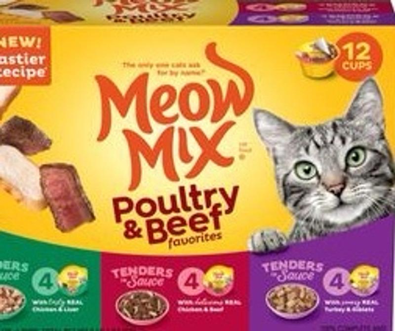 Meow Mix Tender Favorites Poultry Beef Wet Cat Food Variety Pack 2.75 oz. Pack of 12 Petco