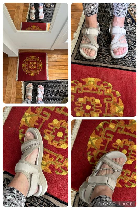 Customer photo for "Walk miles in these sandals without discomfort!"