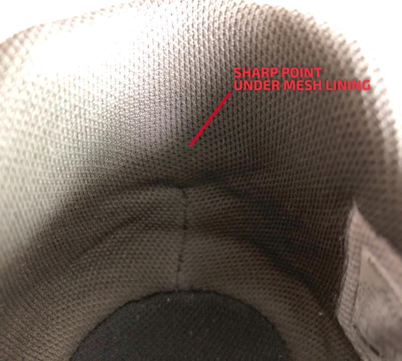 sharp point in my right shoe