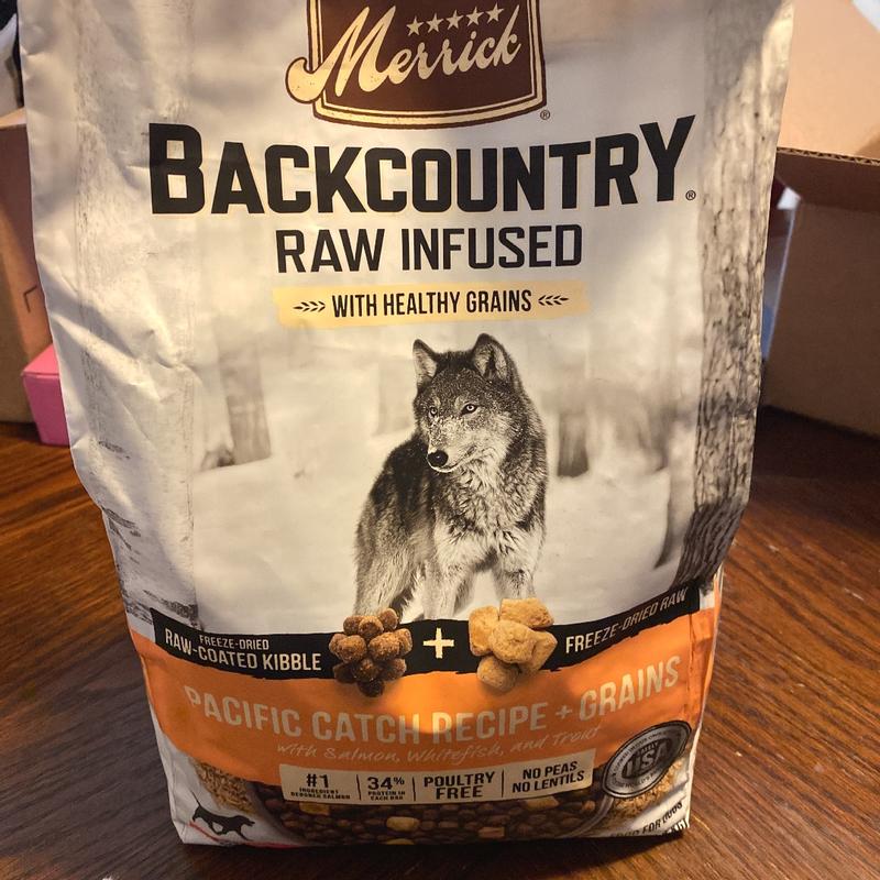 Merrick Backcountry Raw Infused with Healthy Grains Pacific Catch Reci Petsense