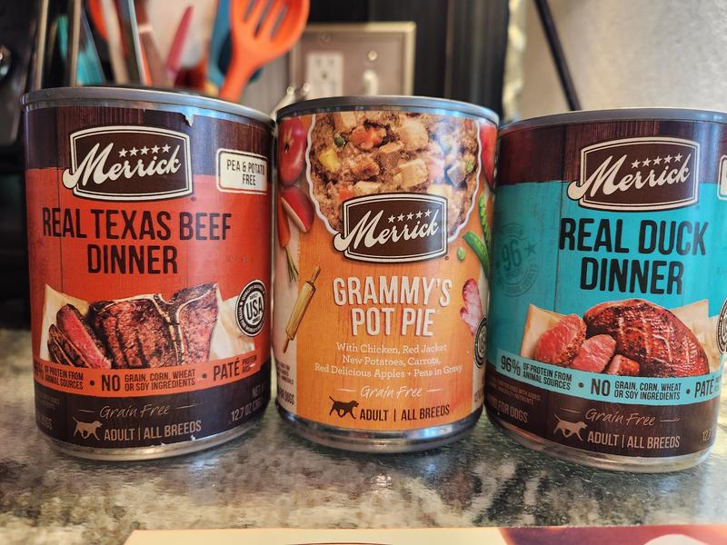 Merrick canned clearance dog food reviews