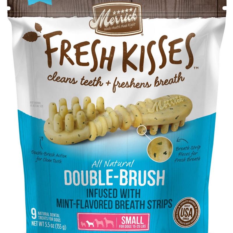 Merrick Fresh Kisses Mint Breath Strips Dental Dog Treats for