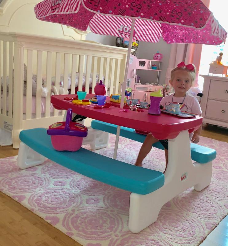 Little tikes picnic table with umbrella on sale