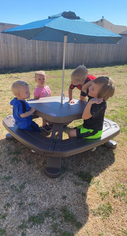 Fold n Store Picnic Table with Market Umbrella Little Tikes