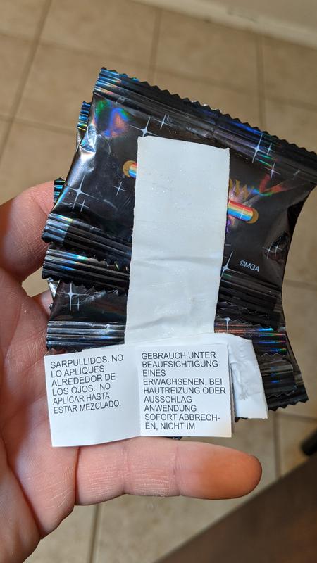 Colored Powder Packets stuck together