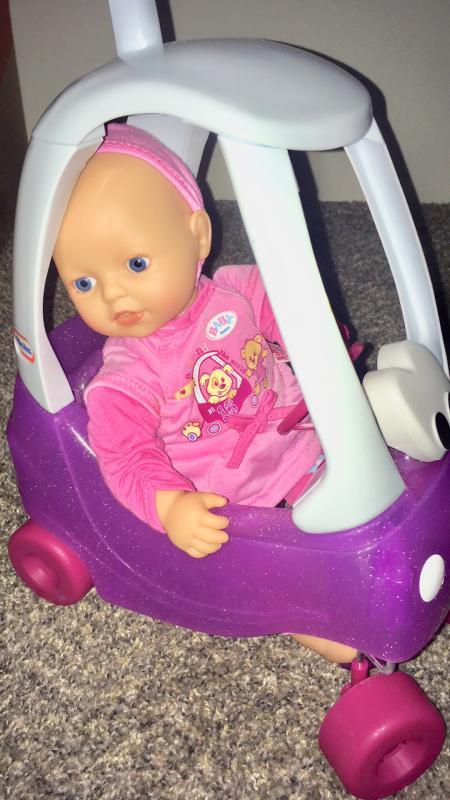 BABY born Baby s First Cozy Coupe with Soft Bodied Baby Doll