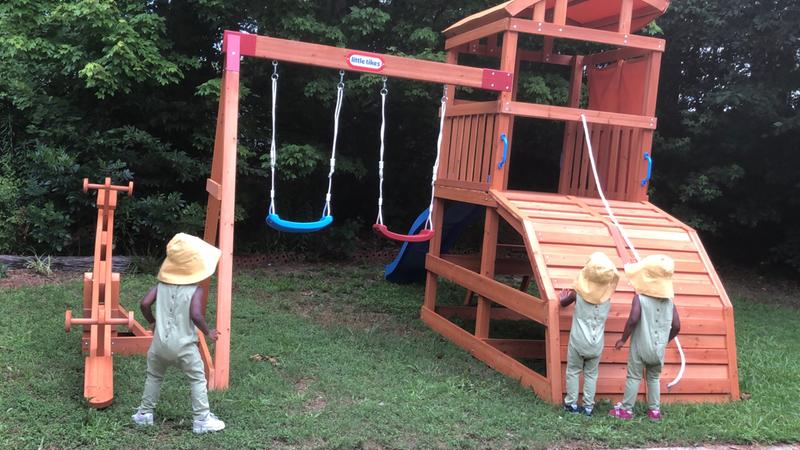 little tikes wooden climbing frame