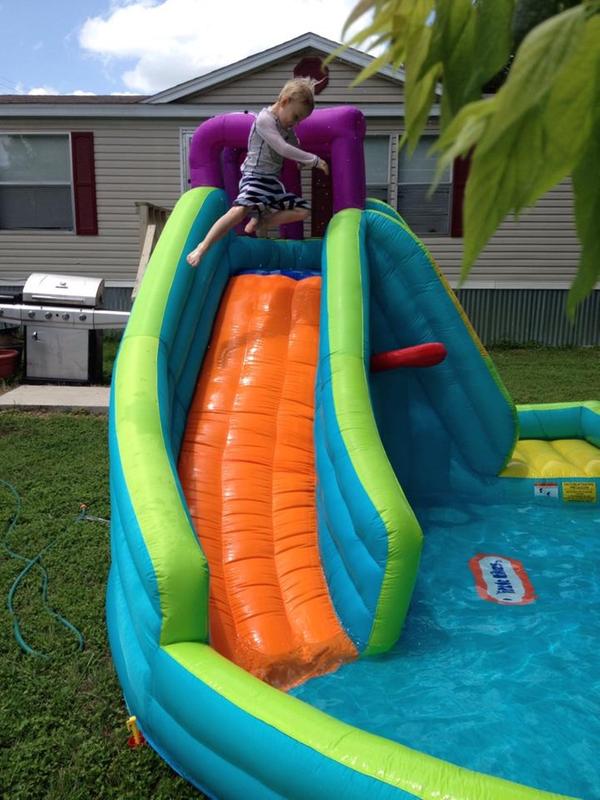 little tikes blow up pool with slide