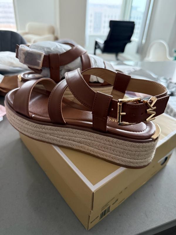 サンダル・ミュール MICHAEL MICHAEL KORS LYNN SANDALS Michael Kors Lynn Leather Buckled Espadrille Sandals - Macy's
