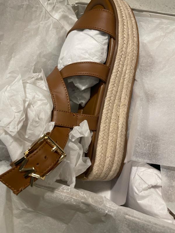 Michael Kors Lynn Leather Buckled Espadrille Sandals - Macy's
