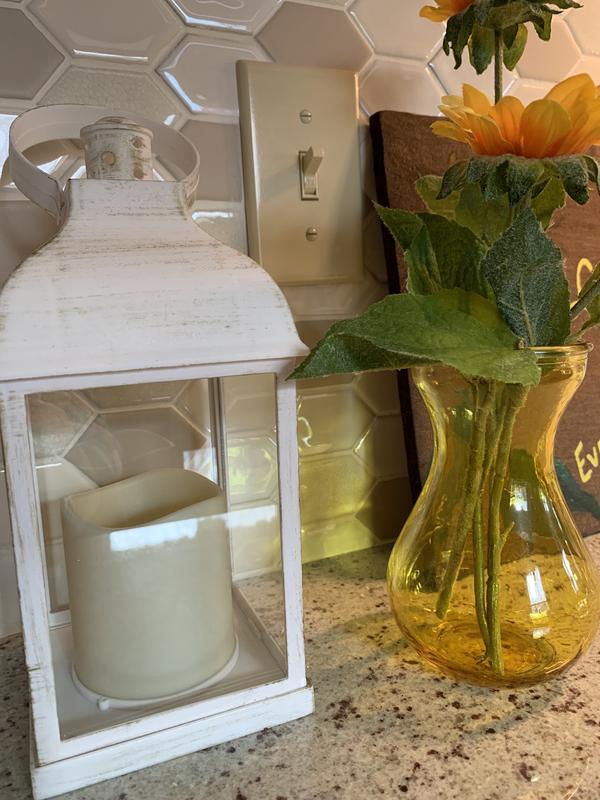 Kate Aspen Lanterne decorative a LED, bianco/avorio, vintage, rustiche, per la casa, centrotavola per matrimoni, addio al nubilato, feste di anniversario, 6 pezzi, Hampton