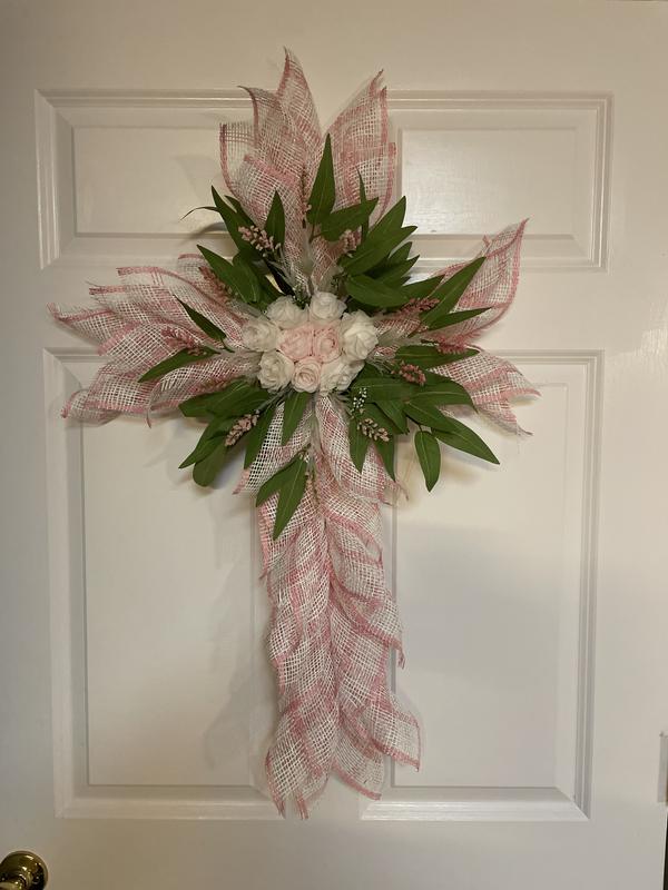 10 Pink & White Window Poly Burlap Mesh by Celebrate It™