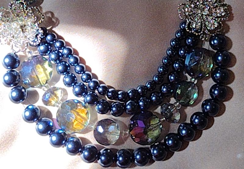 Iridescent Blue Large Glass Lentil Beads, 18mm by Bead Landing™
