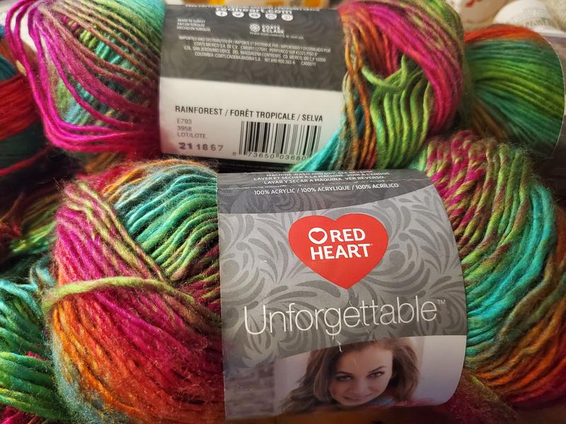2 Skeins Red Heart Unforgettable Acrylic Yarn # E793 Sunrise NEW