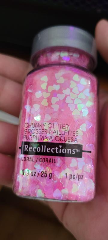 Signature Super Chunky Glitter, Coral Hearts by Recollections™