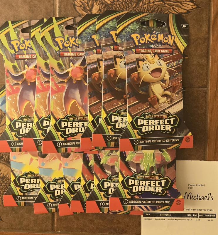 pokemon cards michaels Assorted Pokmon Mega Evolution Perfect Order Series 3 Sleeved Booster  Pack, 1pc