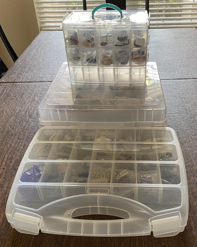 Large Adjustable Compartment Bead Storage Box with Handle by Bead Landing™