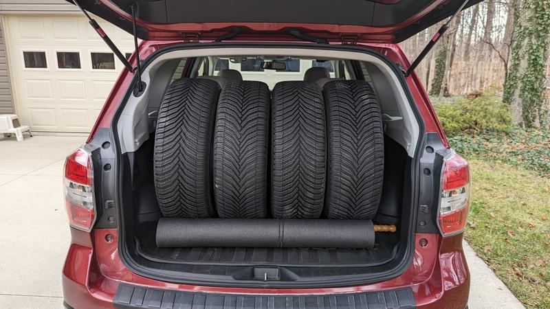 Tires on the way to be mounted.