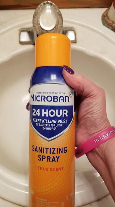 Microban 24 Hour Disinfectant Sanitizing Spray Citrus Scent, 2.8