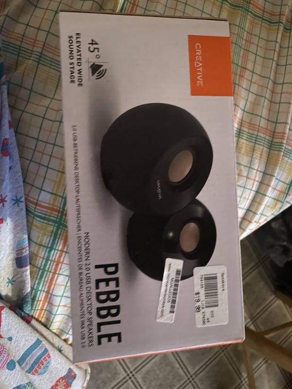 Creative Pebble 2.0 USB-Powered Desktop Speakers – Far-Field Drivers, Black