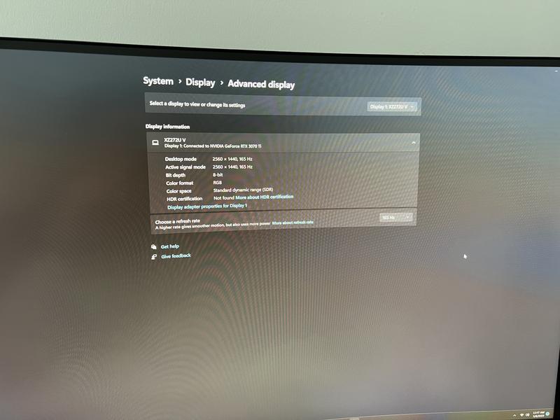 Acer XZ272U Vbmiiphx 27