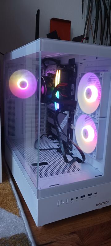 Montech XR Tempered Glass ATX Mid-Tower Computer Case - White