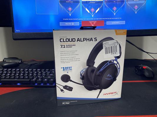  HyperX Cloud Alpha S - PC Gaming Headset, 7.1 Surround Sound,  Adjustable Bass, Dual Chamber Drivers, Chat Mixer, Breathable Leatherette,  Memory Foam, and Noise Cancelling Microphone - Blue : Everything Else