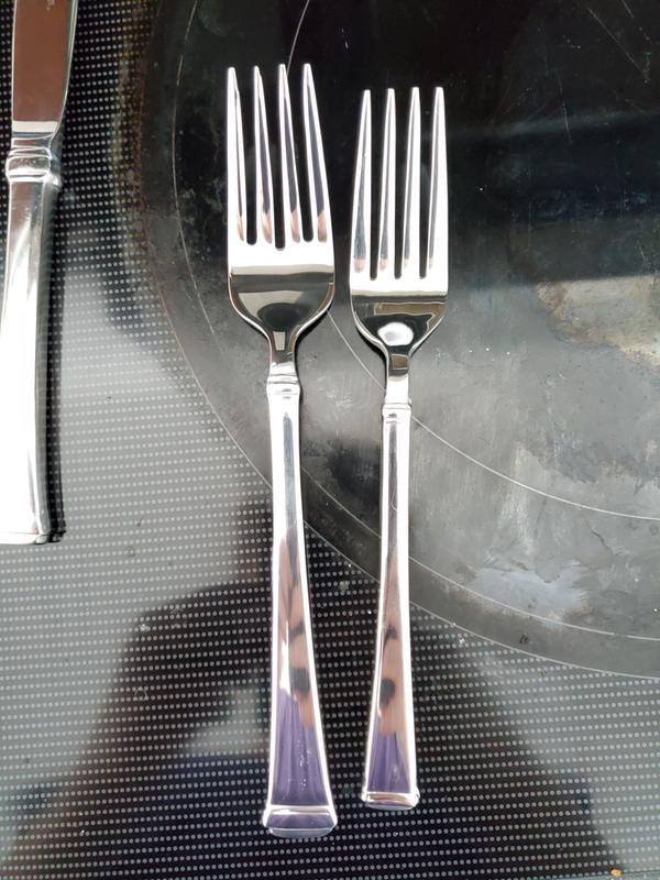 2020 on left, 2009 on right salad fork