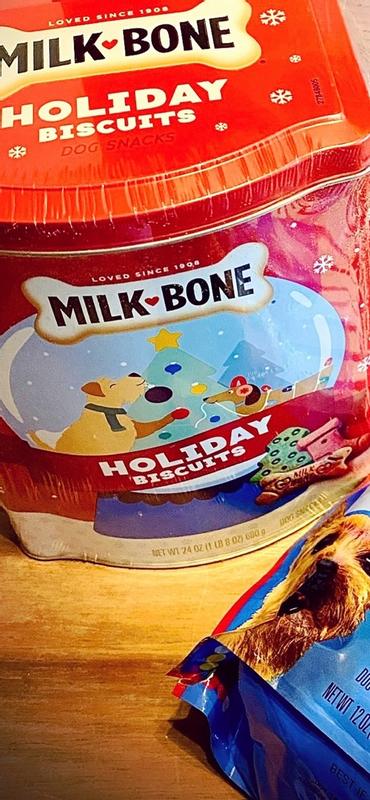 Milk Bone Collectible Holiday Tin Biscuits Dog Treats 24 oz. Petco