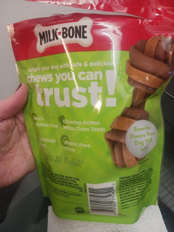 Milk Bone GnawBones Rawhide Free Dog Chews With Real Chicken Long Lasting Dog Treats Small Medium Bag of 5 Meijer
