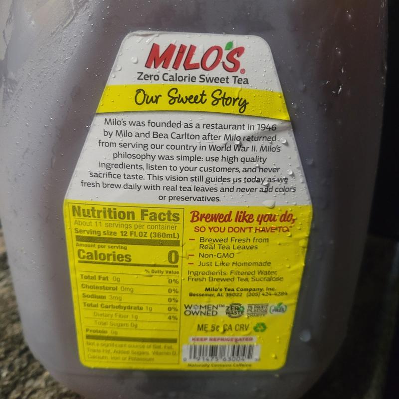 Milo's Zero Calorie Sweet Tea - Sugar Free (Sweetened with Sucralose)