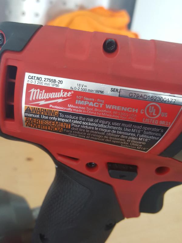 *Milwaukee Tool Case only for Impact wrench model 2755B-20; 2755B-22 