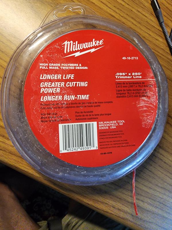 095 x 250 Twisted Trimmer Line Milwaukee Tool