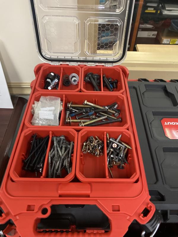 Milwaukee Coffre à outils compact Packout, 16-1/5 la x 10 p x 13 h,  Noir/Rouge