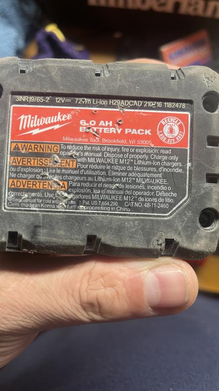 M12 6.0 best sale milwaukee battery