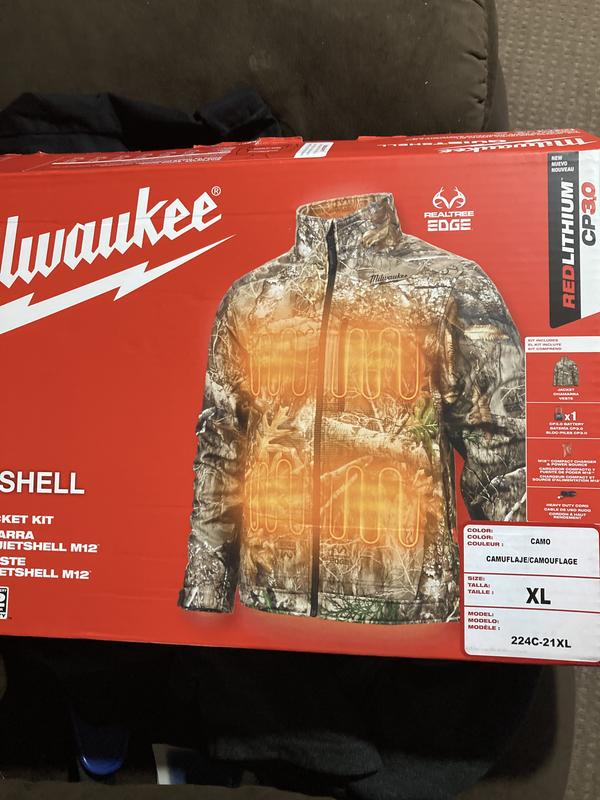 Milwaukee Tool Veste chauffante M12 12V Lithium-Ion sans fil QUIETSHELL  Camo pour homme, g