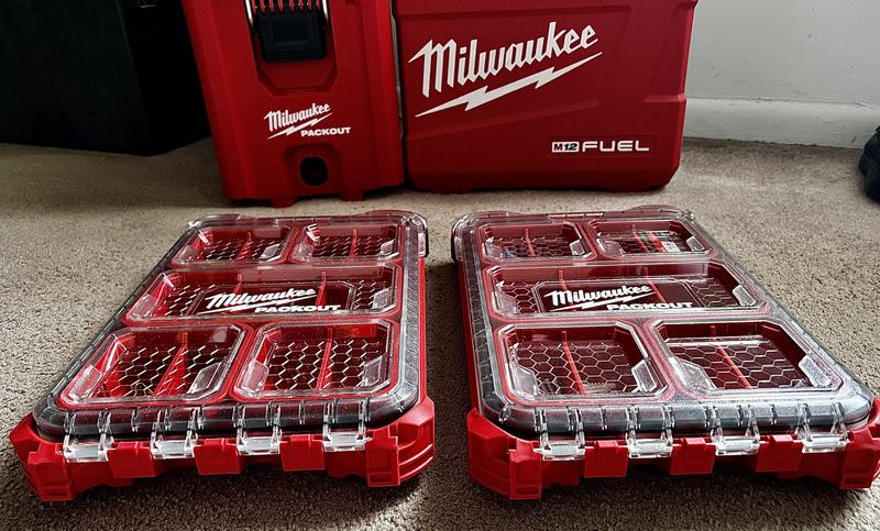 Milwaukee PACKOUT Compact Lo-Profile Small Parts Organizer with 5